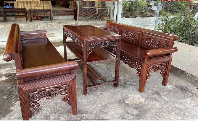 Bàn ghế dài phòng khách cổ truyền