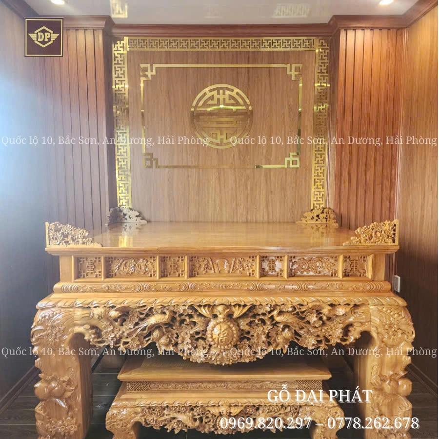Bộ ban thờ gỗ dổi