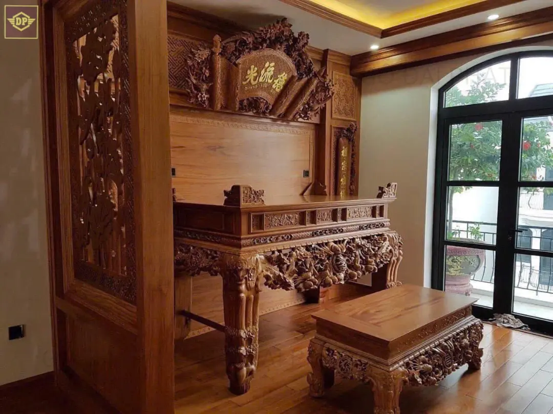Mẫu bàn thờ gia tiên đẹp, trang nghiêm, đậm nét văn hóa