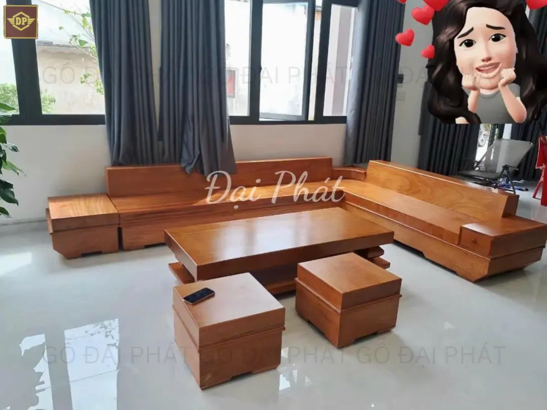 Mẫu sofa nguyên khối gỗ tự nhiên sang trọng, bền đẹp